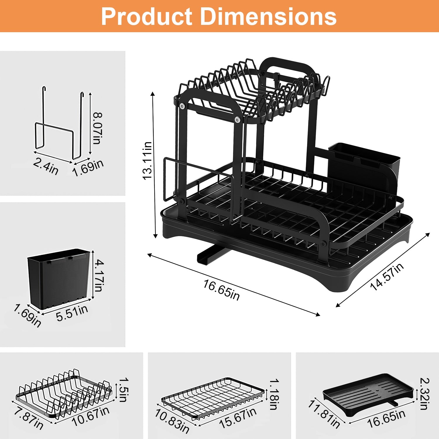 2-Tier Dish Drying Rack